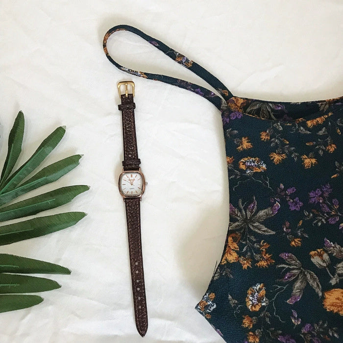 Watch Alloy Leather Square Retro Artistic Quartz - Image 6