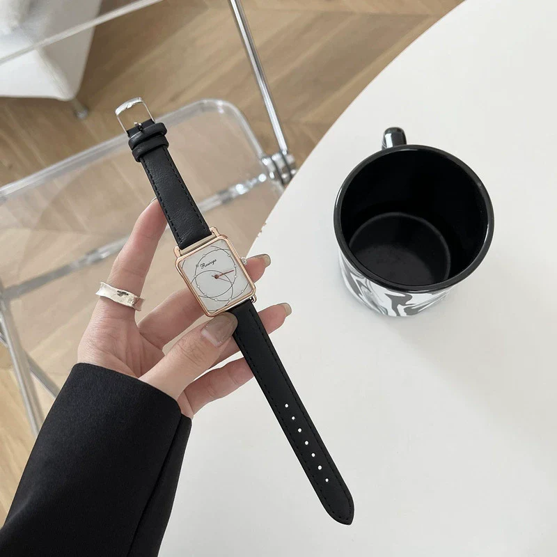 Watch Alloy Ordinary Glass Mirror Square Retro Leisure Style - Image 6
