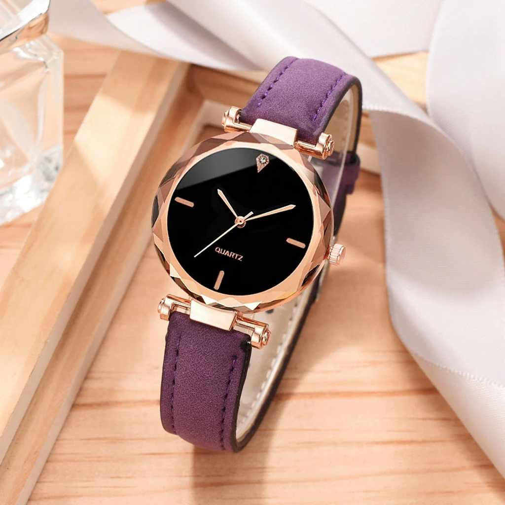 Watch Alloy Plastic Case Pu Belt Round Dial Casual Adult Women's - Image 11