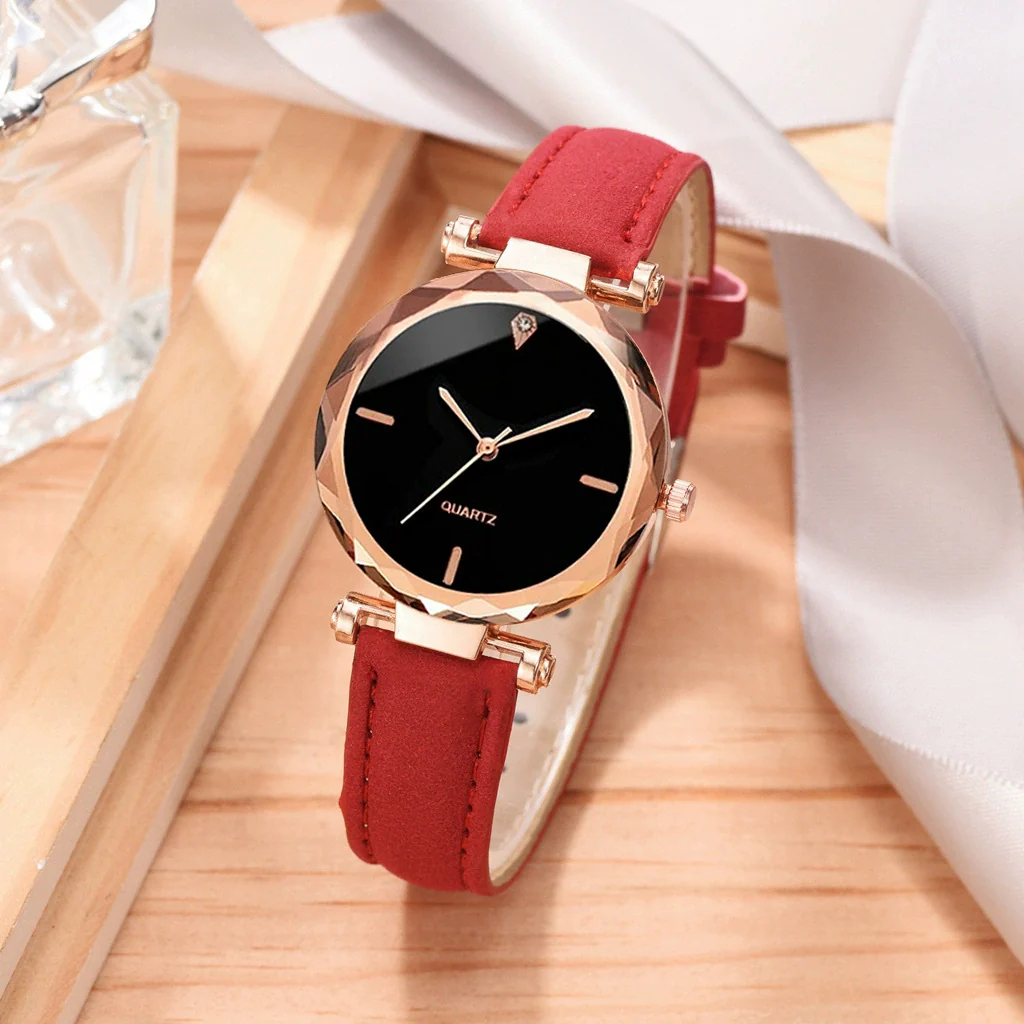 Watch Alloy Plastic Case Pu Belt Round Dial Casual Adult Women's - Image 12