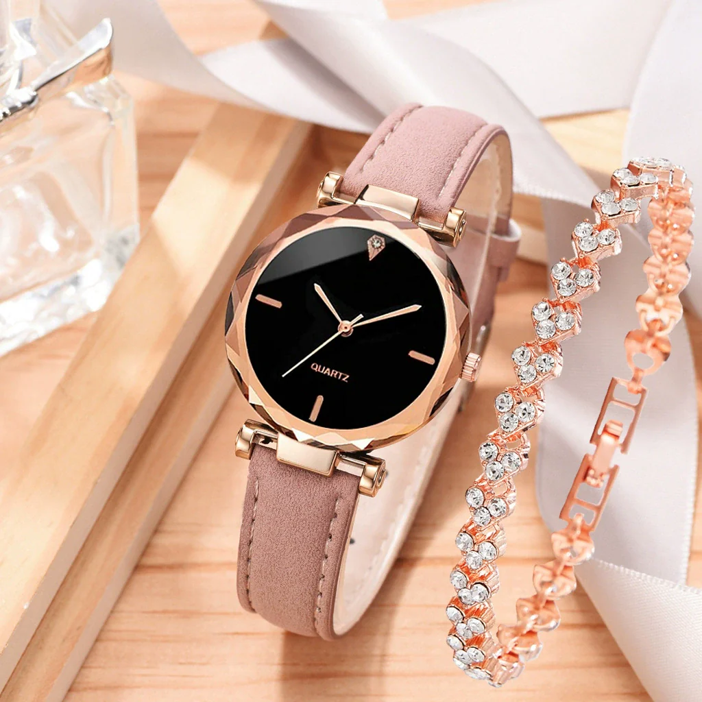 Watch Alloy Plastic Case Pu Belt Round Dial Casual Adult Women's - Image 17