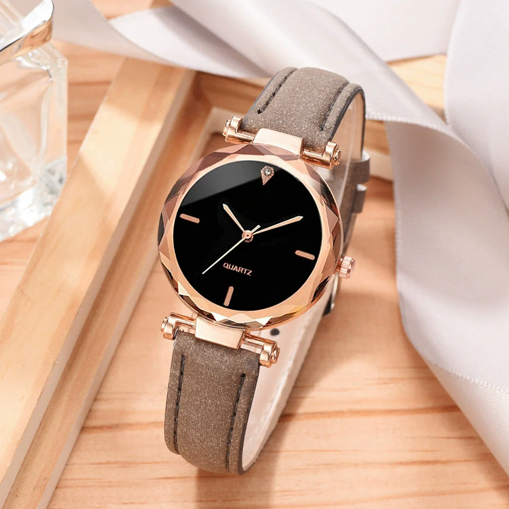 Watch Alloy Plastic Case Pu Belt Round Dial Casual Adult Women's - Image 4