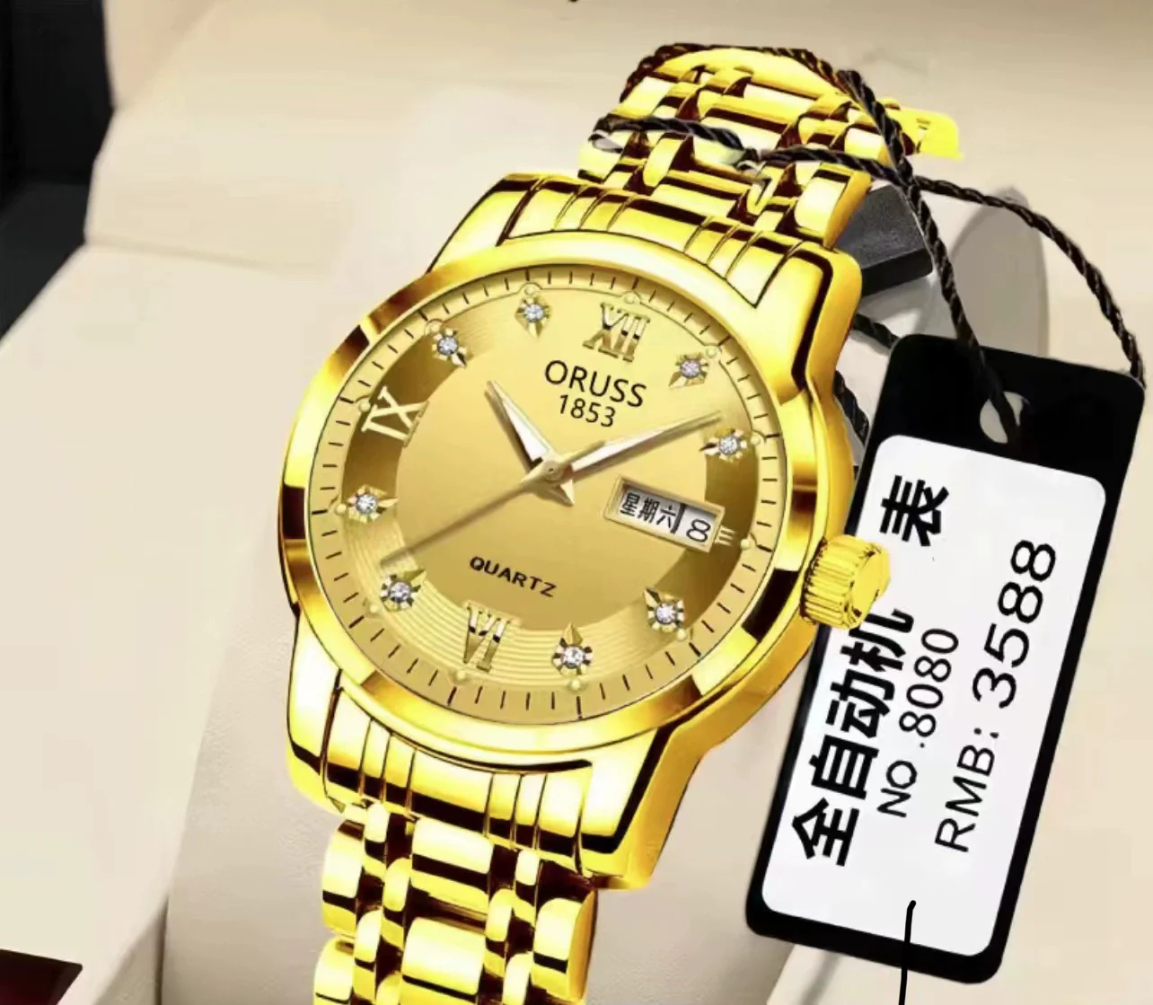 Watch Alloy Strap Alloy Case Mineral Strengthened Glass Mirror Round Dial Business Style Waterproof - Image 12