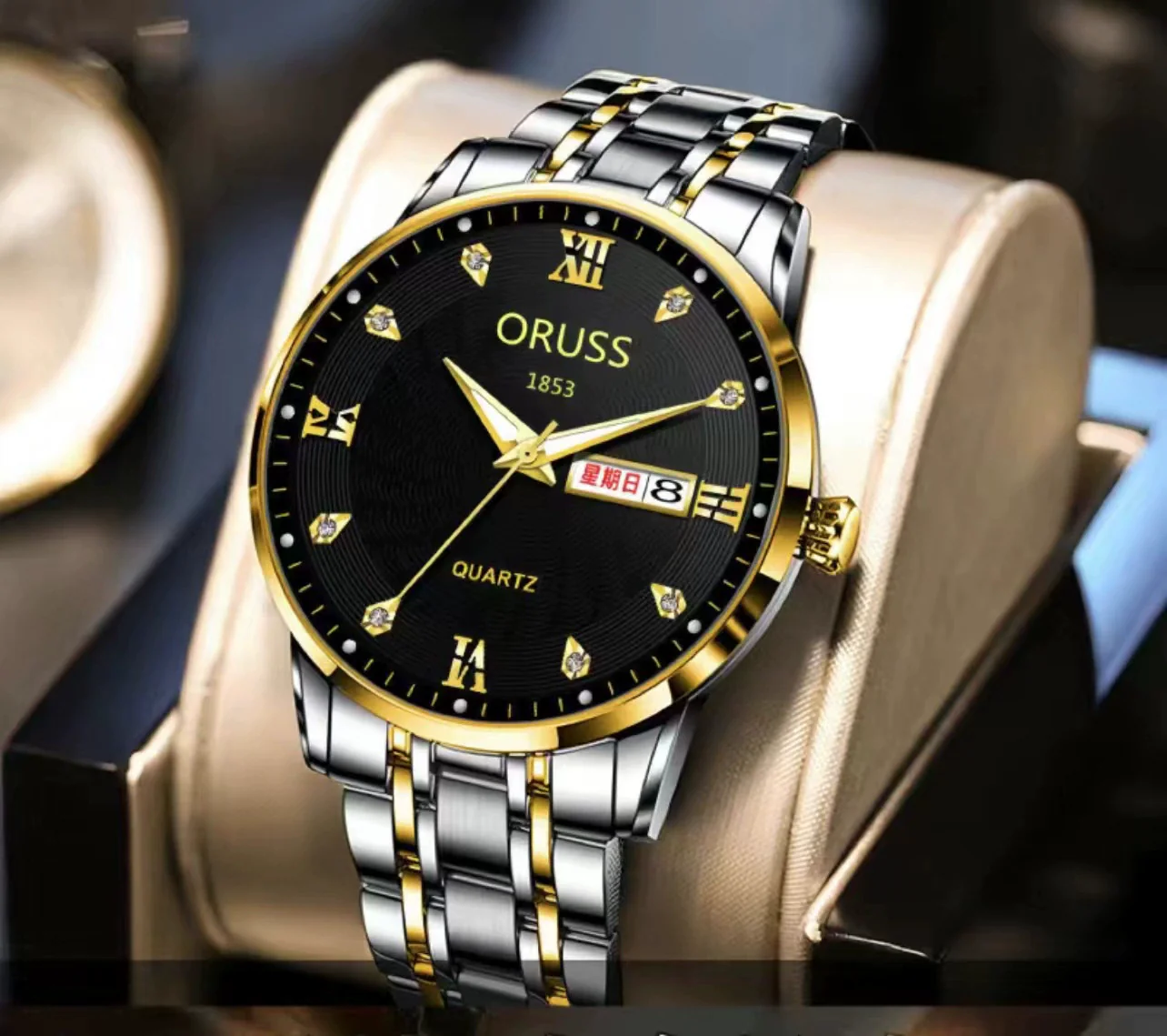 Watch Alloy Strap Alloy Case Mineral Strengthened Glass Mirror Round Dial Business Style Waterproof - Image 13