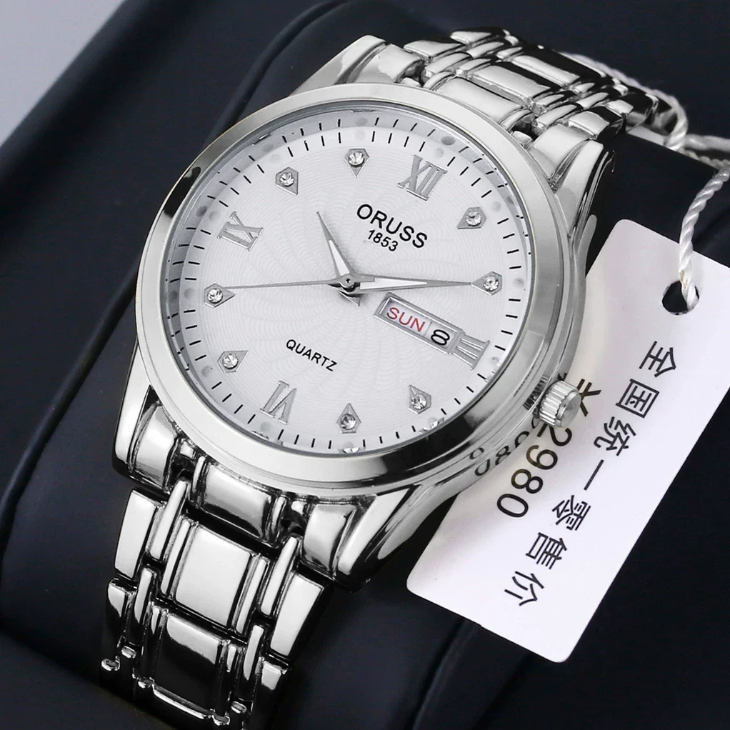 Watch Alloy Strap Alloy Case Mineral Strengthened Glass Mirror Round Dial Business Style Waterproof - Image 17