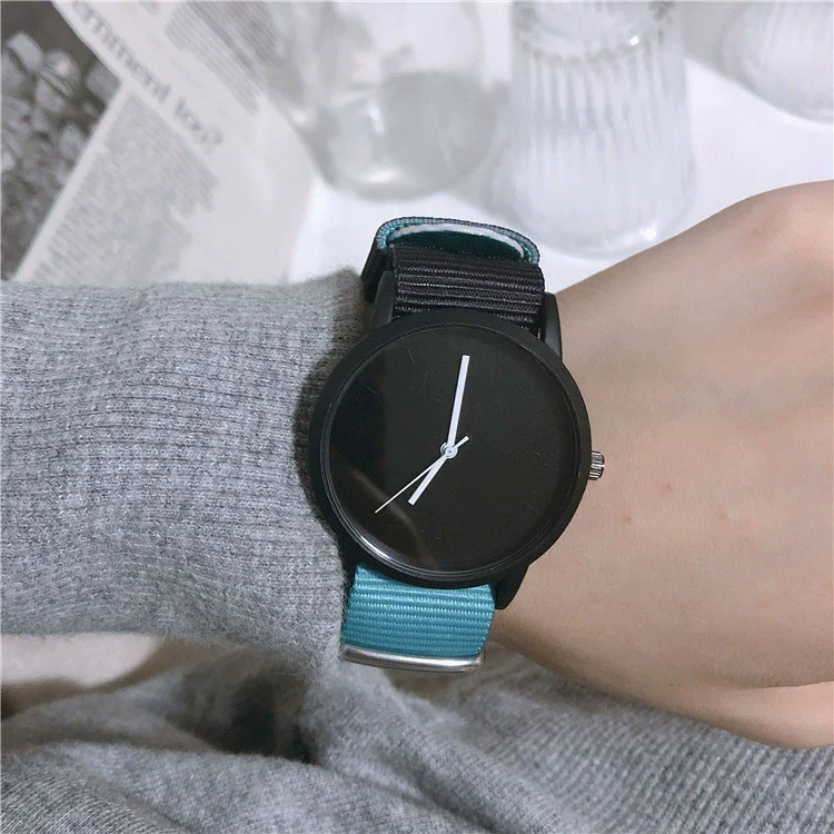 Watch Female Students College Wind Small Fresh Versatile Canvas Alloy Round Pin Buckle - Image 8
