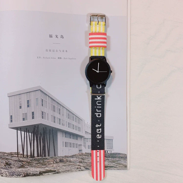Watch Nylon Canvas Band Stainless Steel Clasp Alloy Case Round Dial Leisure Style - Image 8