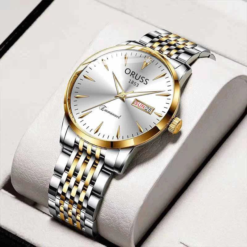 Watch Stainless Steel Mineral Strengthened Glass Mirror Business Style Printed Logo Waterproof - Image 3