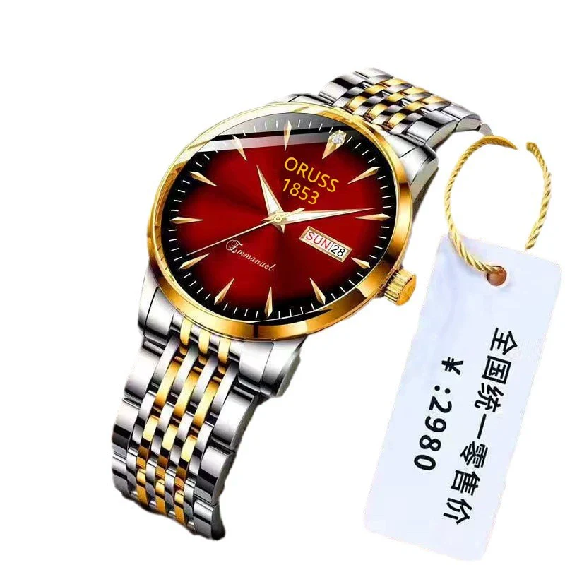 Watch Stainless Steel Mineral Strengthened Glass Mirror Business Style Printed Logo Waterproof - Image 5