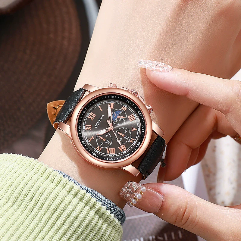 Watch Women's Round Plastic Alloy Pin Buckle Medieval Style Quartz - Image 3