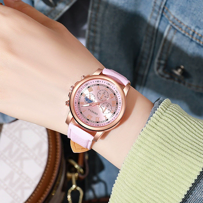 Watch Women's Round Plastic Alloy Pin Buckle Medieval Style Quartz - Image 4