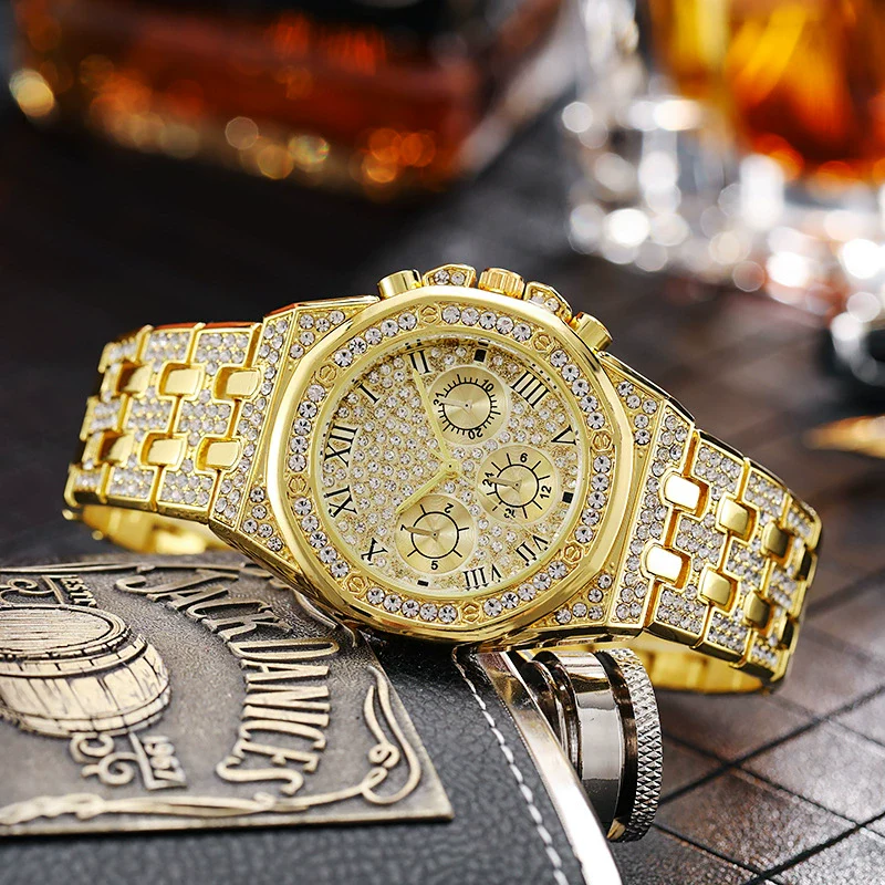 Watches Alloy Case Steel Band Round Dial Quartz Rhinestone - Image 2