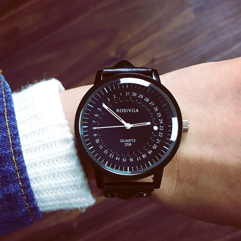 Watches Retro Fashion Style Metal Case Imitation Leather Strap Quartz For Men And Women