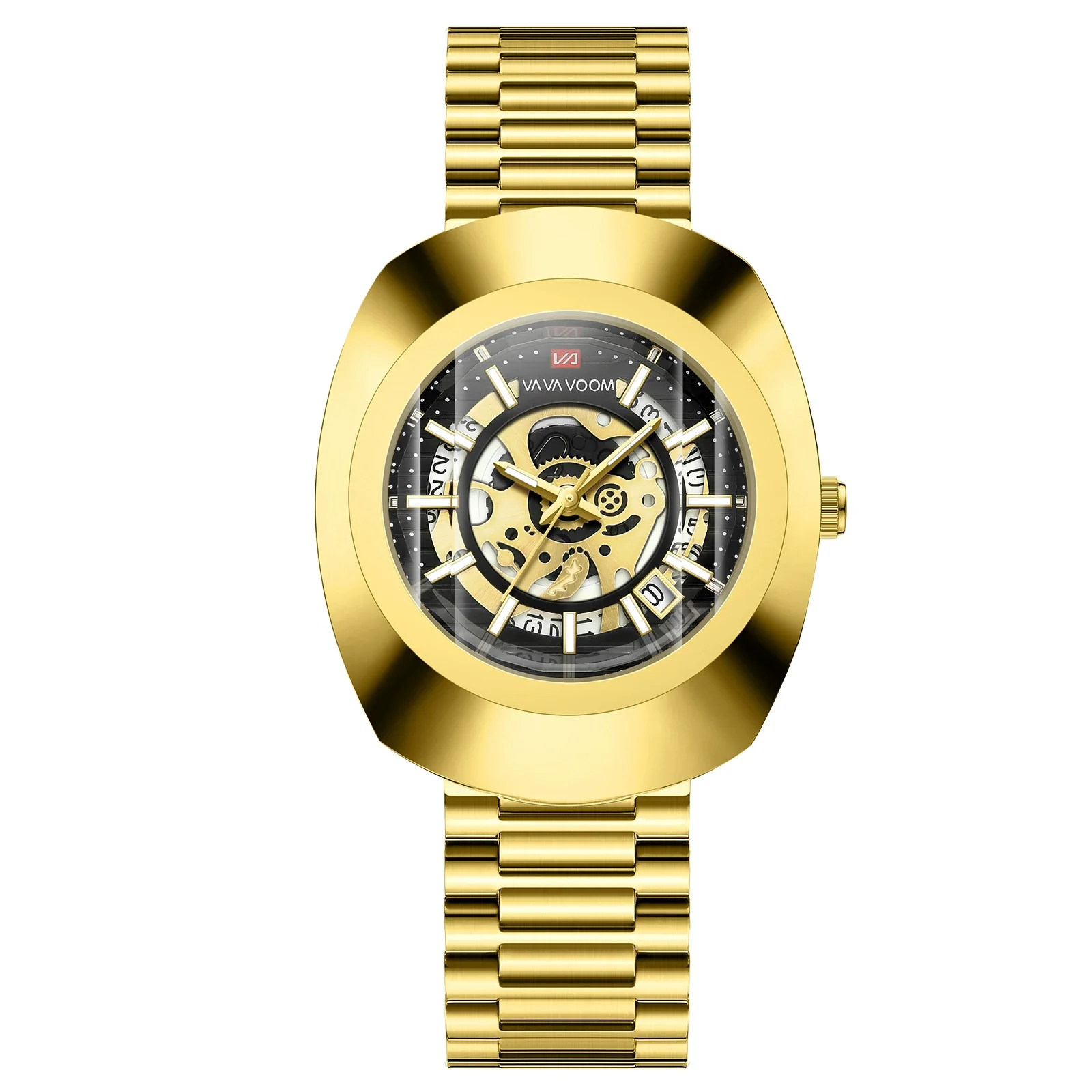 Waterproof Quartz Men's Watch Stainless Steel Alloy Mineral Reinforced Glass Mirror Oval Dial Business Style - Image 5