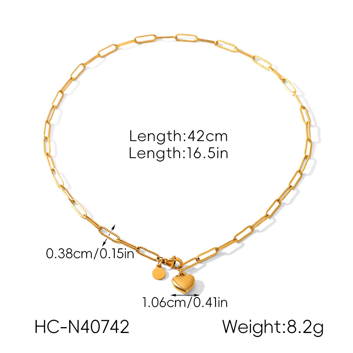 Wholesale 18K Gold Electroplated Stainless Steel Heart Shape Pendant Necklace And Bracelet For Women In Ins Style - Image 7