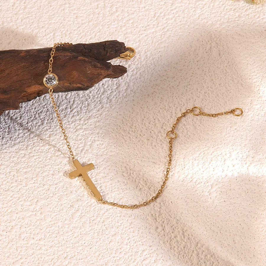 Wholesale 18K Gold Plated Stainless Steel Butterfly Cross Bracelet For Women With Animal And Zodiac Patterns - Image 4