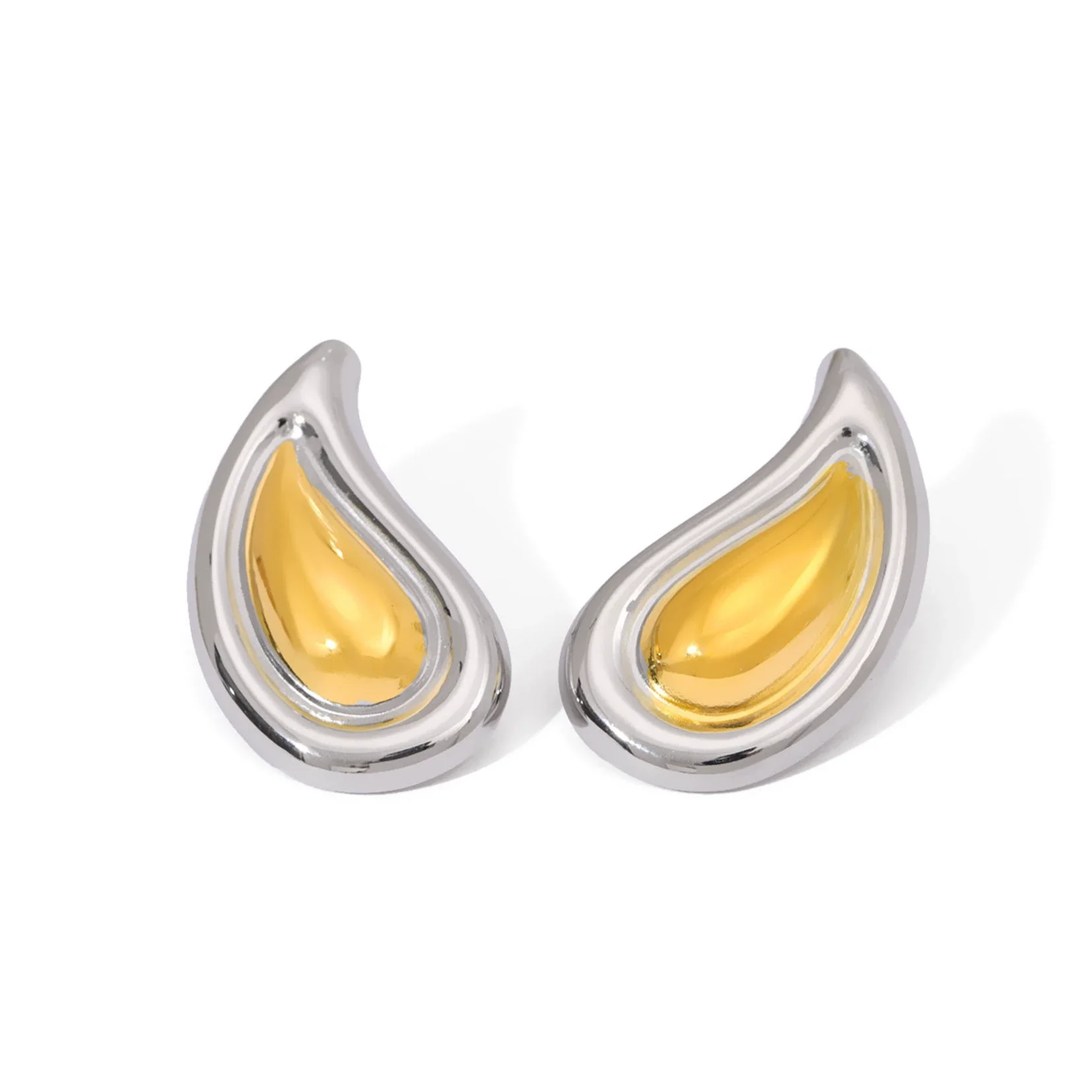 Wholesale 18K Gold Plated Stainless Steel Dropshaped Earrings For Women Fashion Creative Simple - Image 4