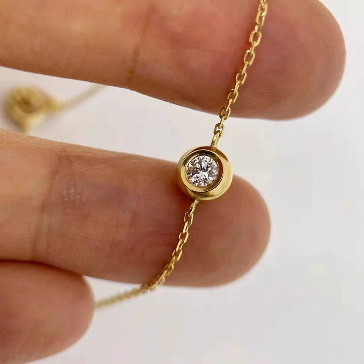 Wholesale 225 Silver Geometric Sweet Style Bubble Gum Bracelet Plated With 18K Gold Inlaid With Single Zircon - Image 2