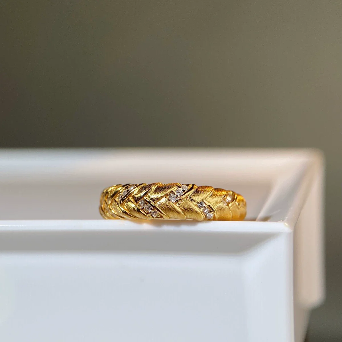 Wholesale 925 Silver Geometric Minimalist Handmade Wiredrawing Ring Plated With 18K Gold - Image 3