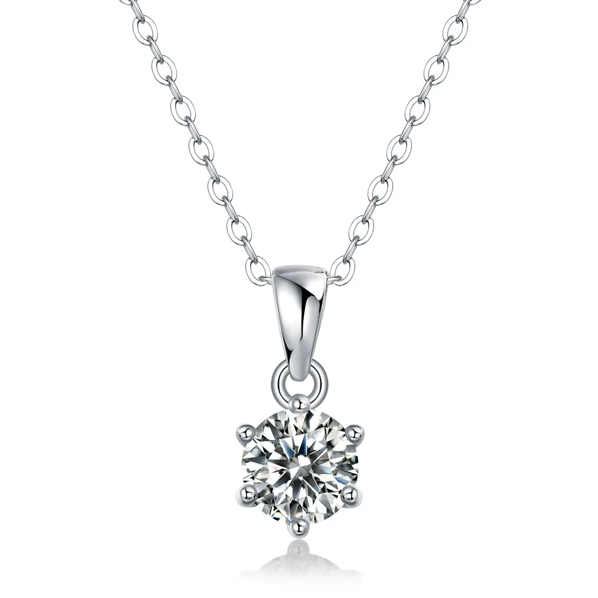 Wholesale 925 Silver Geometric Moissanite Inlay Pendant Necklace For Women Fashion Cross Chain - Image 6