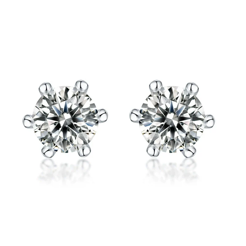 Wholesale 925 Silver Geometric Style Inlaid Moissanite Women's Earrings - Image 4