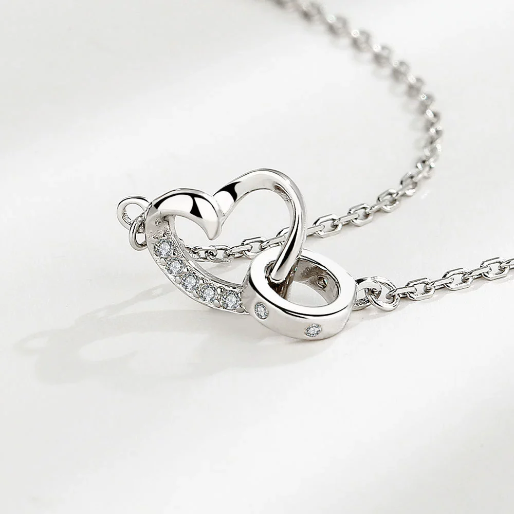 Wholesale 925 Silver Heartshaped Geometric Design Women's Necklace Pendant Accessories - Image 6