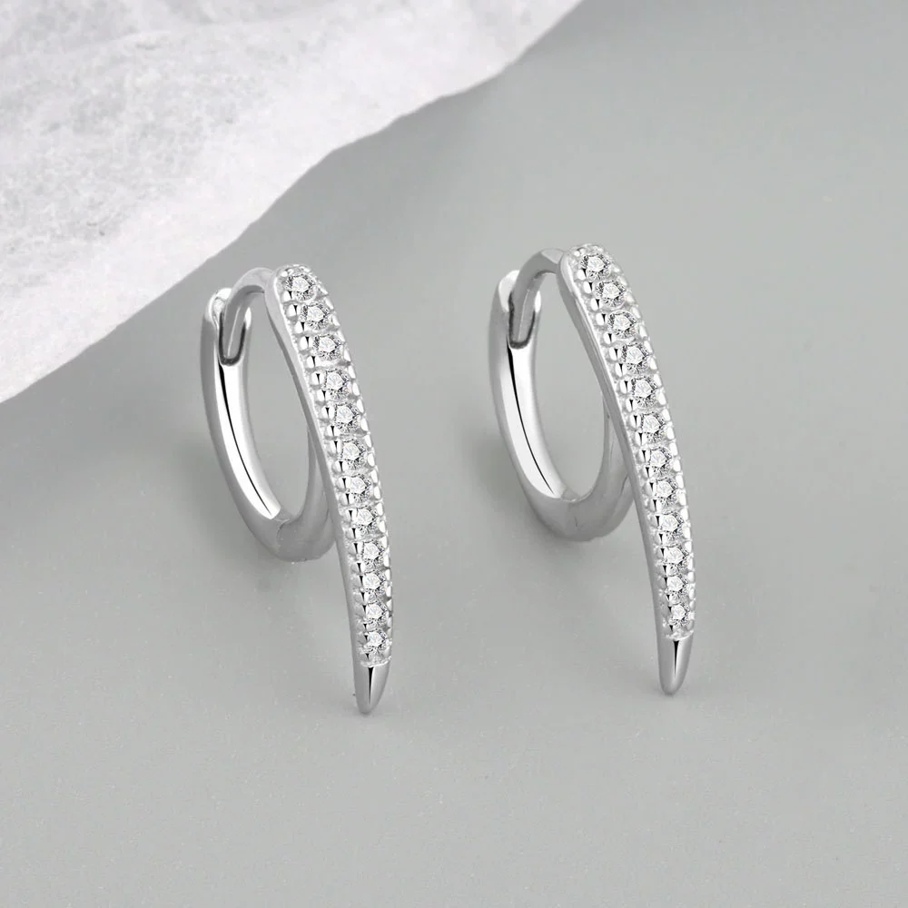 Wholesale 925 Silver Heavy Industry Metal Style Geometric Long Rivet Earrings With Electroplating - Image 7