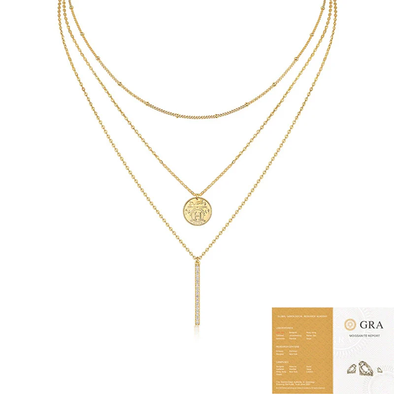 Wholesale 925 Silver Moissanite Inlay Geometric Cross Chain Women's Fashion Pendant Necklace - Image 5