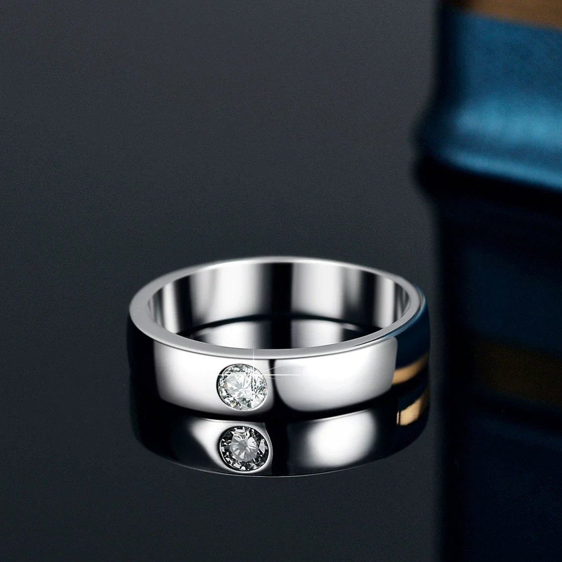 Wholesale 925 Silver Moissanite Ring Geometric Style For Men - Image 3