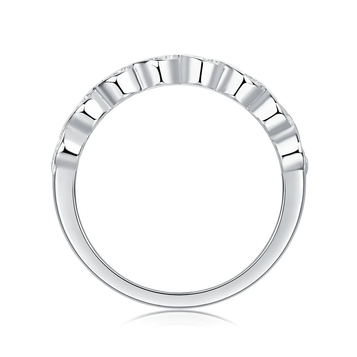 Wholesale 925 Silver Women's Fashion Geometric Moissanite Ring - Image 3