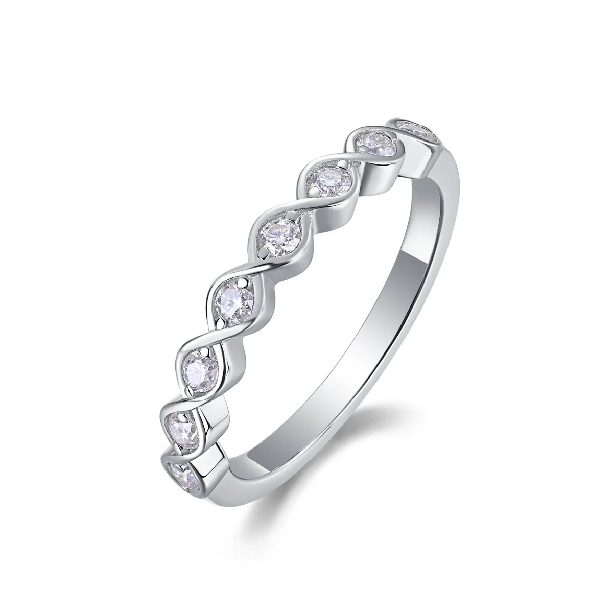 Wholesale 925 Silver Women's Fashion Geometric Moissanite Ring - Image 4