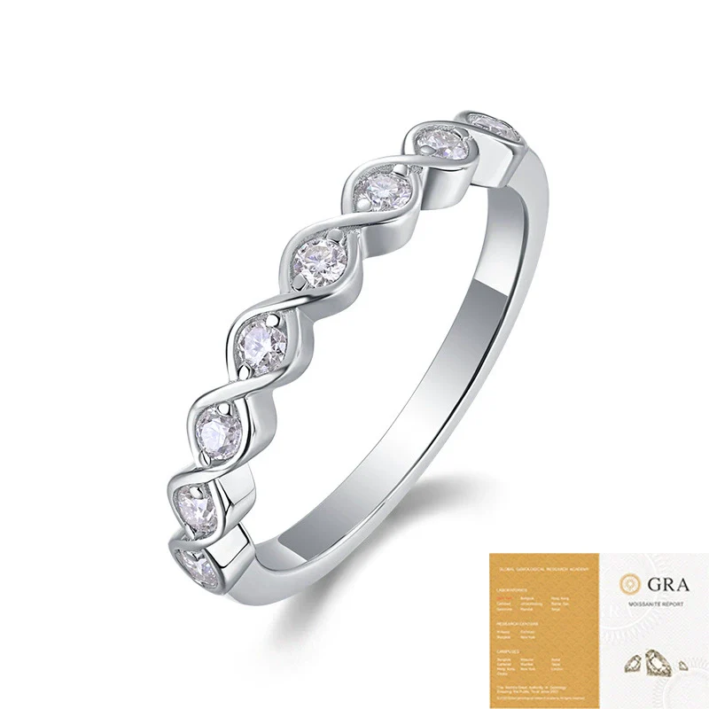 Wholesale 925 Silver Women's Fashion Geometric Moissanite Ring - Image 5