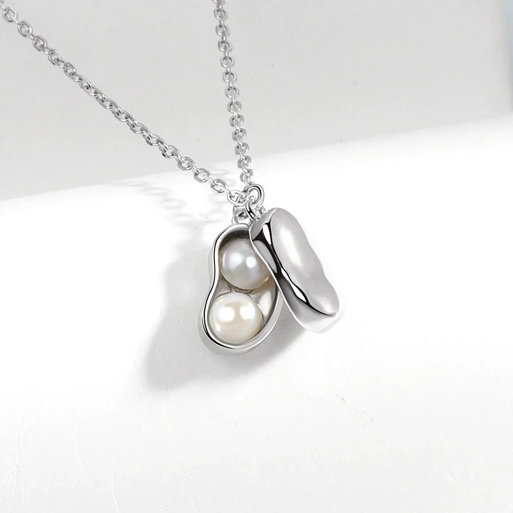 Wholesale 925 Sterling Silver Fashion Pearl Pod Pendant Necklace For Women With Electroplating - Image 7