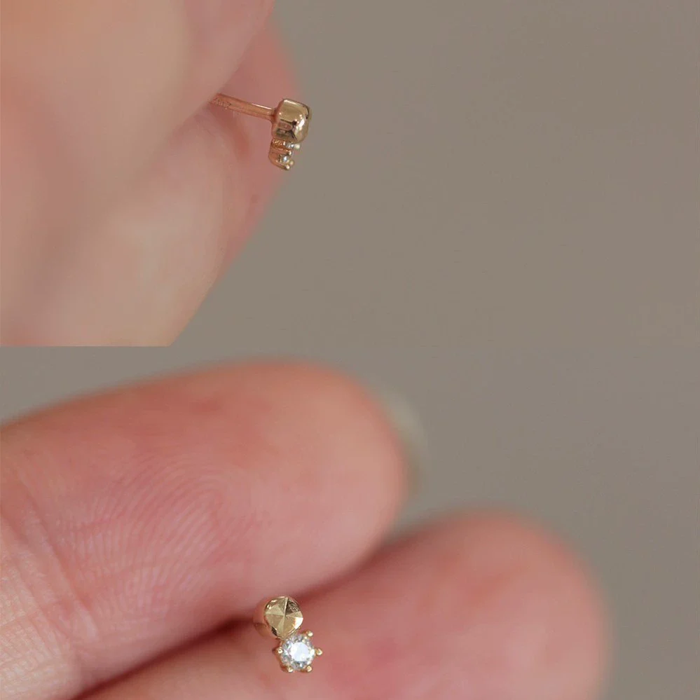 Wholesale 925 Sterling Silver Geometric Diamond Earrings - Image 2