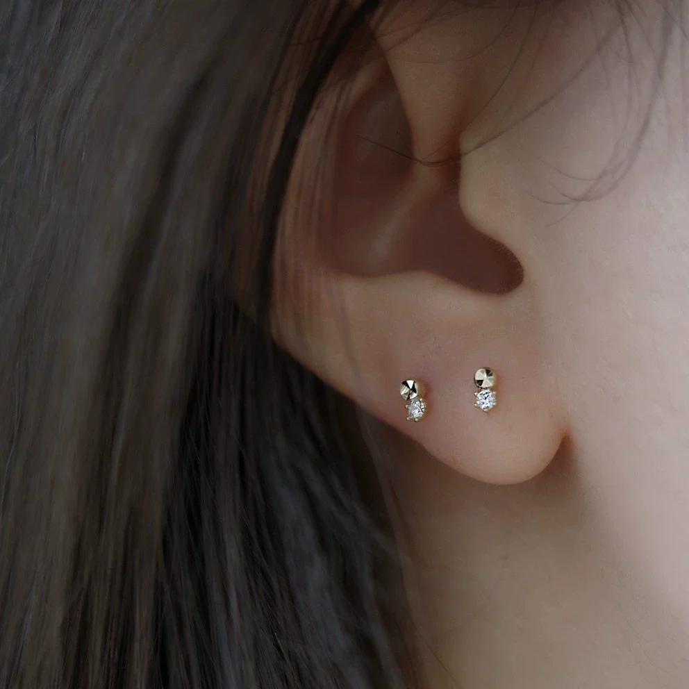 Wholesale 925 Sterling Silver Geometric Diamond Earrings - Image 4
