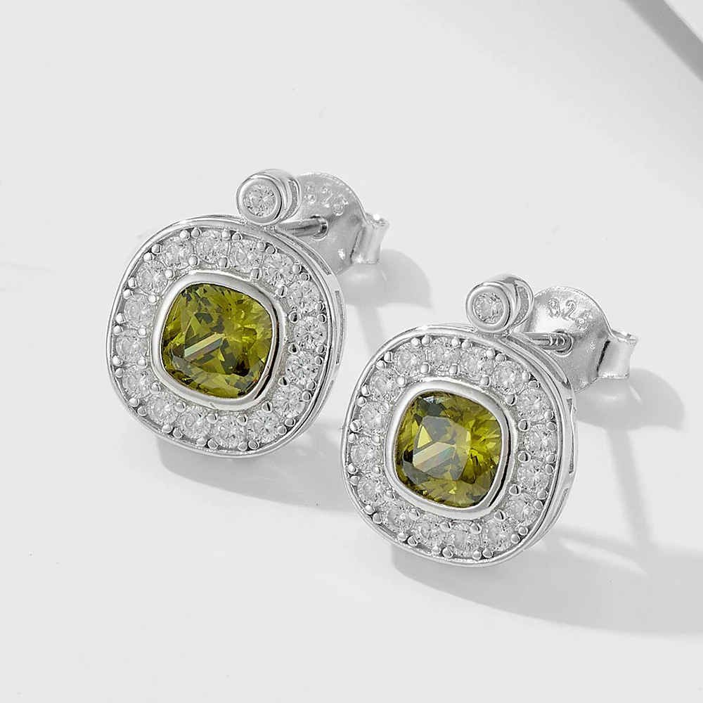 Wholesale 925 Sterling Silver Vintage Geometric Oval Diamond Earrings For Women - Image 2