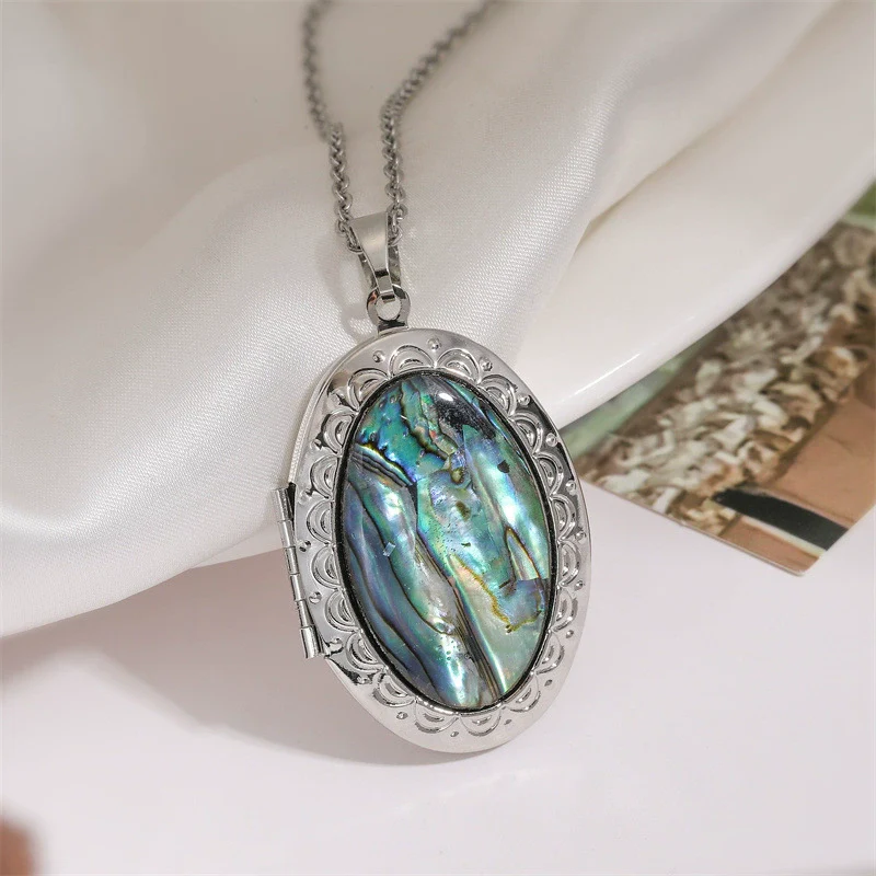 Wholesale Abalone Shell Pendant Necklace With O Word Chain Animal Zodiac Geometric Style Environmentalfriendly - Image 4