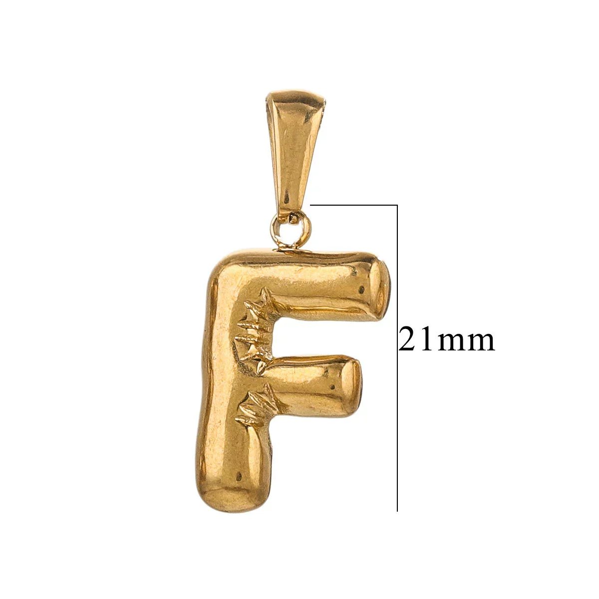 Wholesale Accessories Stainless Steel 18K Gold Plated Mini Bubble Letter Pendant With Butterfly Pattern - Image 11