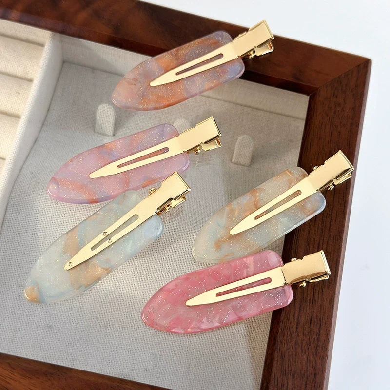 Wholesale Acetic Acid Seamless Duckbill Hairpin For Women With Stamping Super Fairy Dream Pink Gradient Style - Image 4