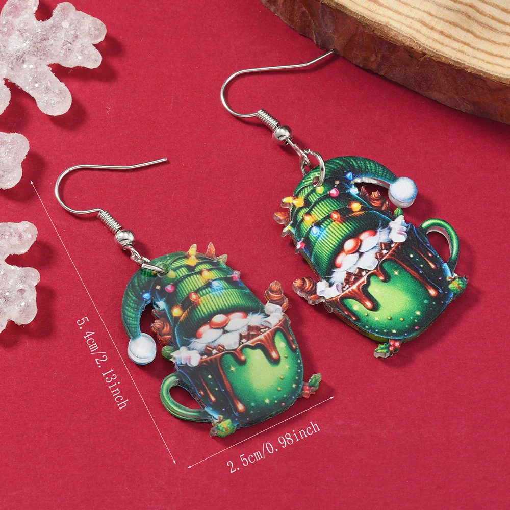 Wholesale Acrylic Christmas Cartoon Snowhouse Snowman Elk Doublesided Earrings - Image 11