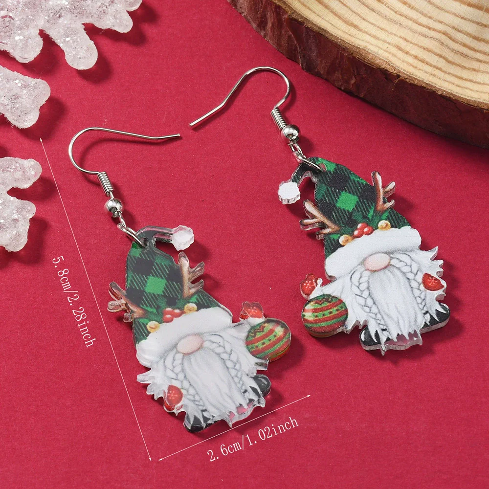Wholesale Acrylic Christmas Cartoon Snowhouse Snowman Elk Doublesided Earrings - Image 13