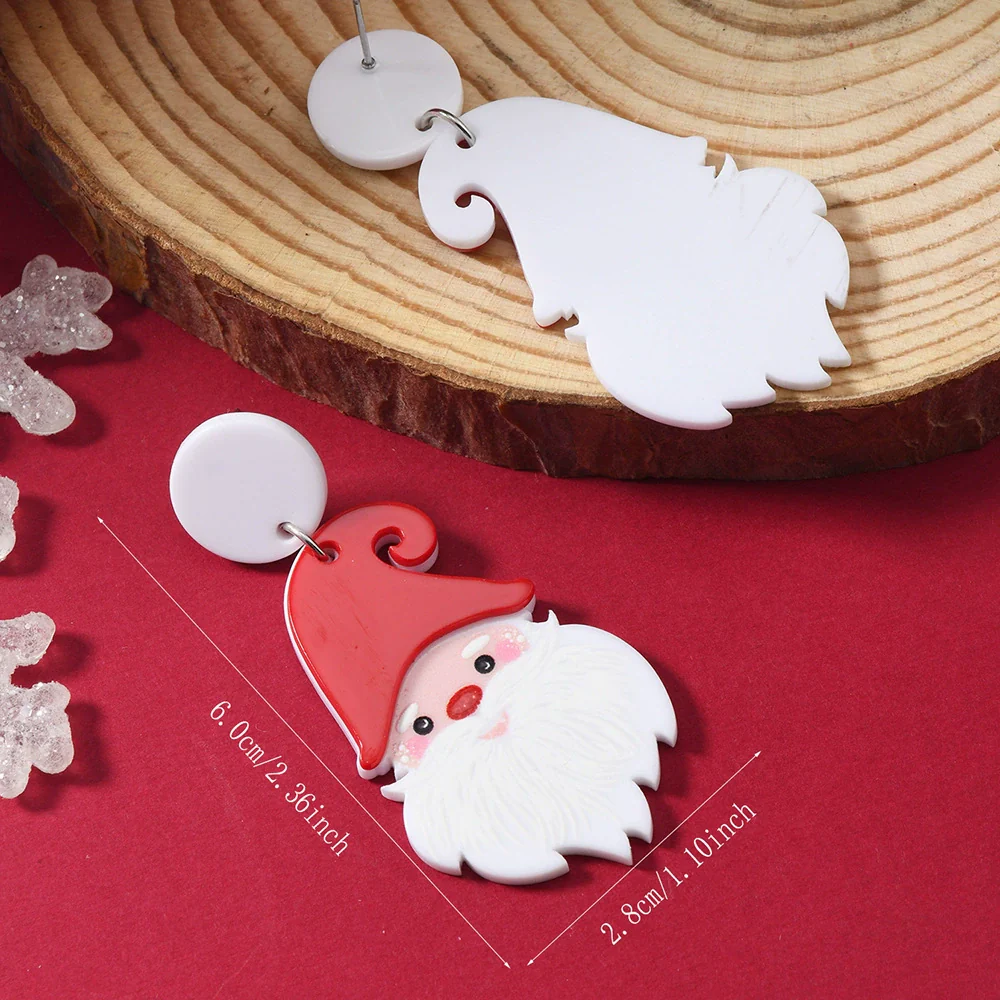 Wholesale Acrylic Christmas Earrings With Geometric Pattern And Festive Elements - Image 10