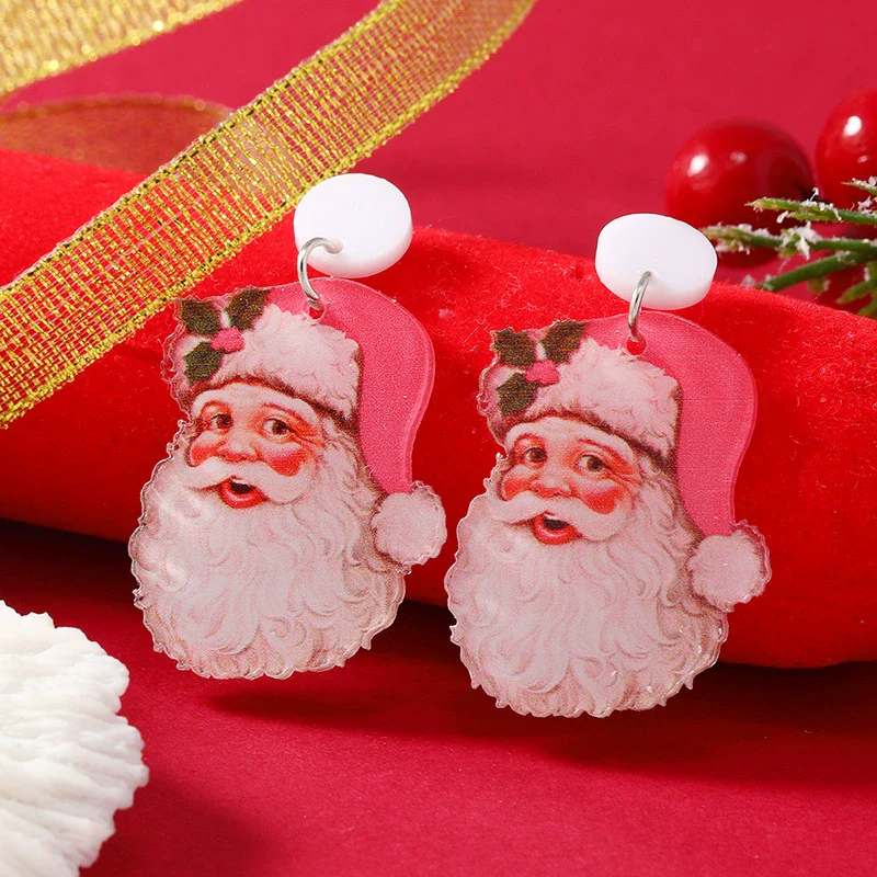 Wholesale Acrylic Geometric Christmas Earrings With Vintage Style And Festival Elements - Image 3