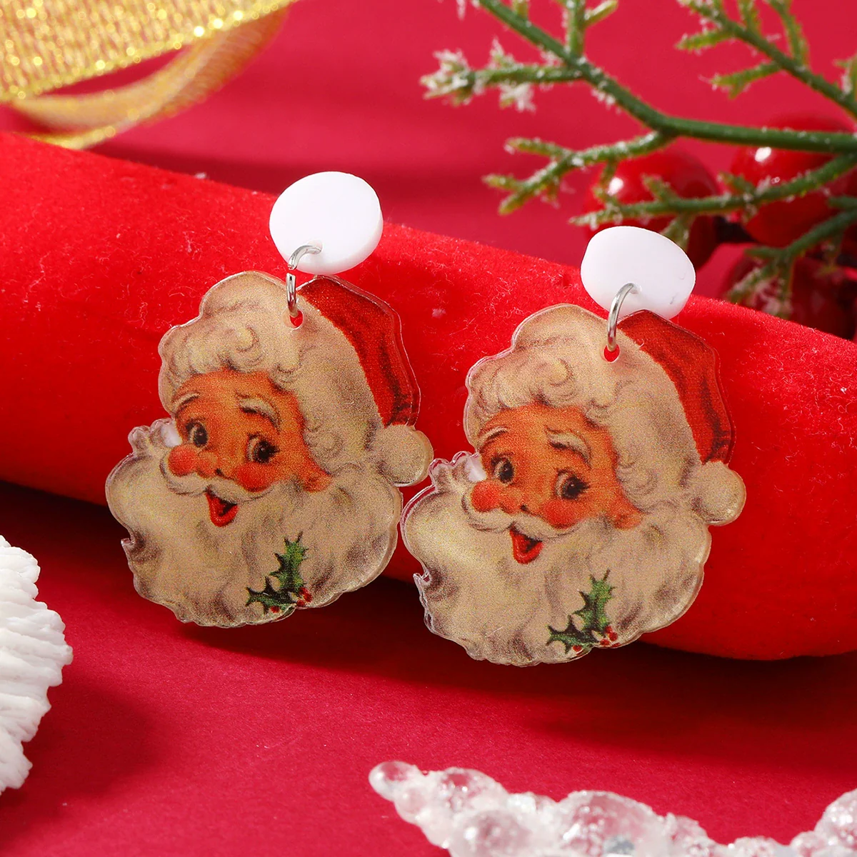 Wholesale Acrylic Geometric Christmas Earrings With Vintage Style And Festival Elements - Image 4