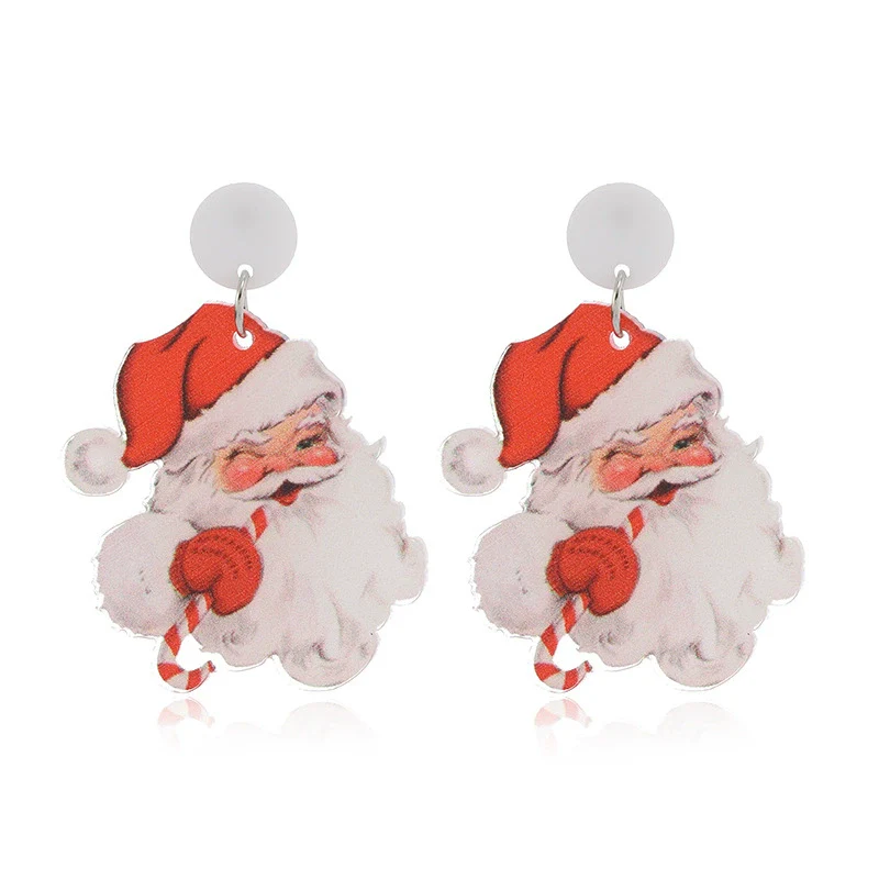 Wholesale Acrylic Geometric Christmas Earrings With Vintage Style And Festival Elements - Image 6