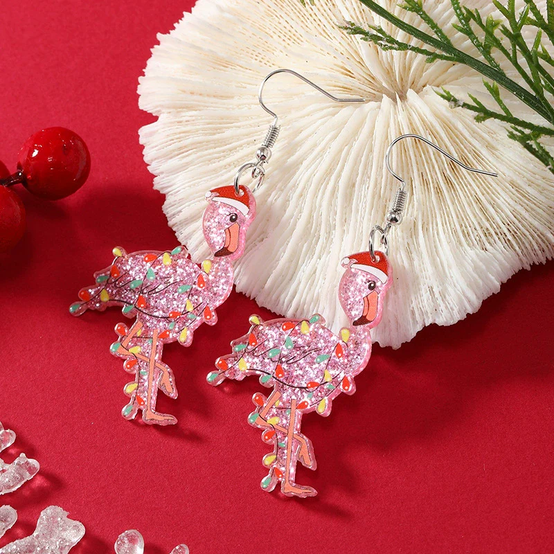 Wholesale Acrylic Jewelry Earrings With Geometric Pattern Uninlaid Fashion Style Christmas Themed With Cat And Small Dinosaur Shapes - Image 4