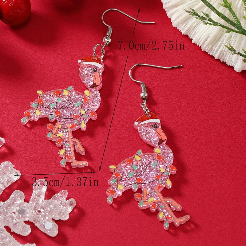 Wholesale Acrylic Jewelry Earrings With Geometric Pattern Uninlaid Fashion Style Christmas Themed With Cat And Small Dinosaur Shapes - Image 8