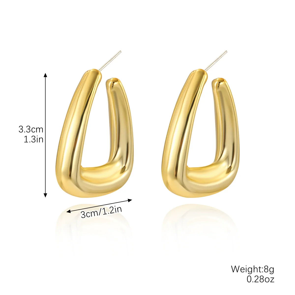 Wholesale Acrylic Simple Geometric Heart Ushape Drop Shape Electroplated Women's Earrings - Image 7