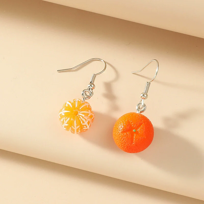Wholesale Alloy Acrylic Fruit Leaves Pendant Women's Ear Jewelry With 14K Gold Ear Needle And Electroplating Design - Image 8
