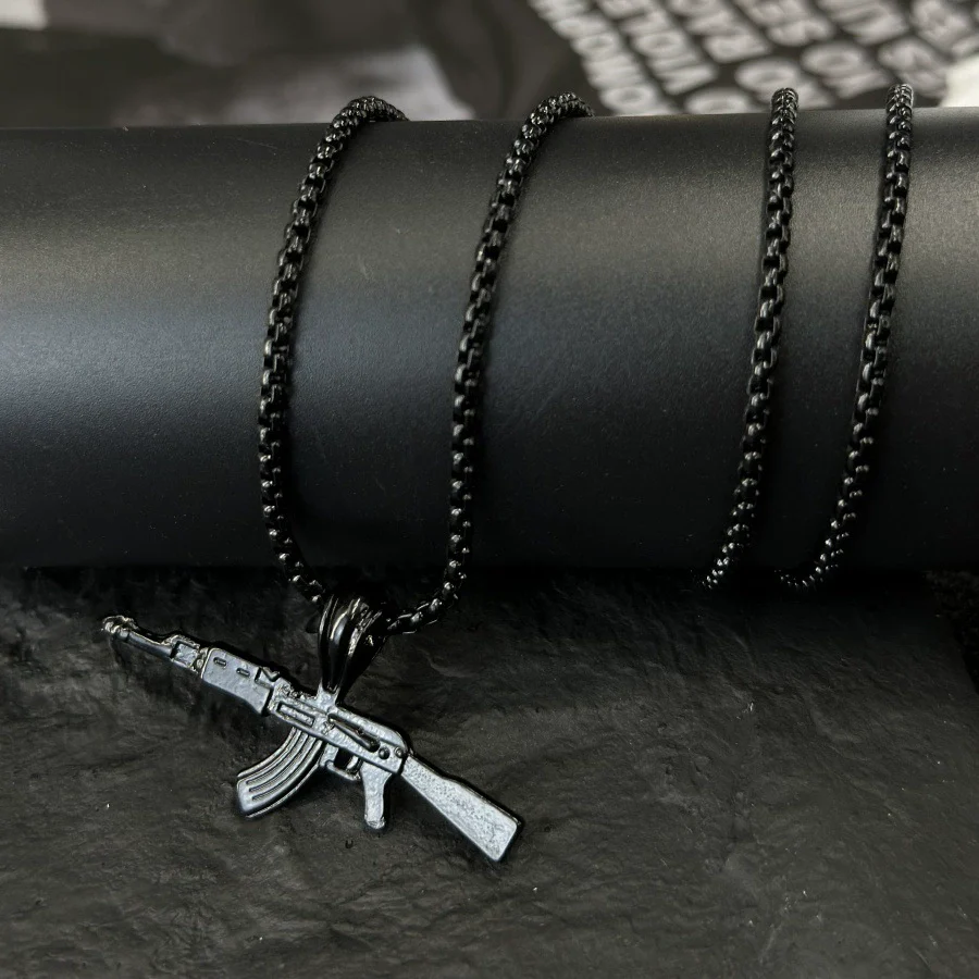 Wholesale Alloy Ak47 Gun Pendant Necklace Electroplated Unisex Fashion Jewelry - Image 4